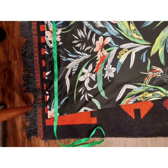 NWOT LOVE Women's Tropical Style Long Black Dress with Ruffle Collar. Size XL - Picture 13 of 16